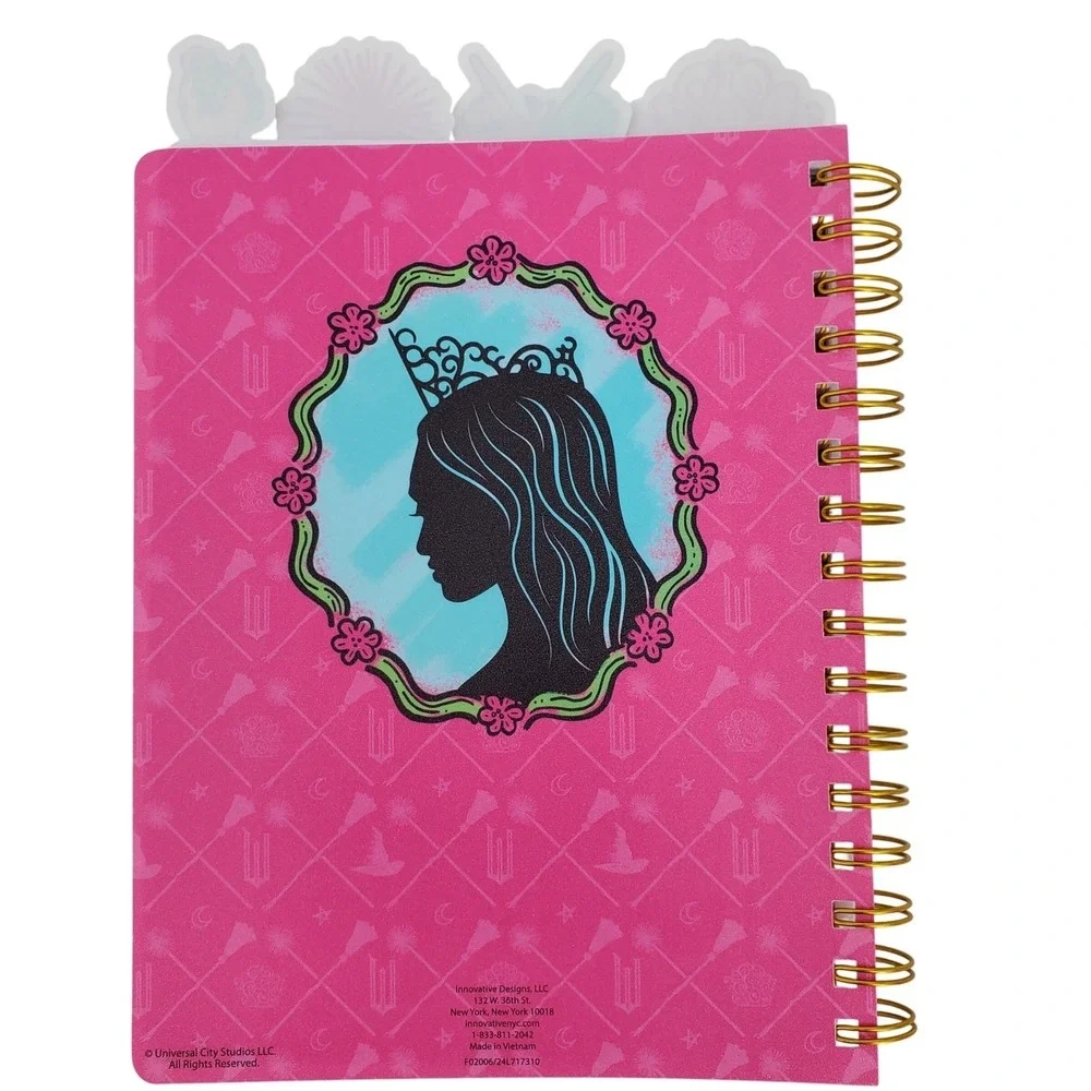 Wicked Journal Spiral Bound Pink Glinda Bookmarks Sections 96 Pages 8